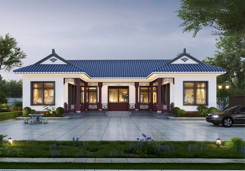 獨門獨院中式一層三合院設計圖，這才是國人該建的房子