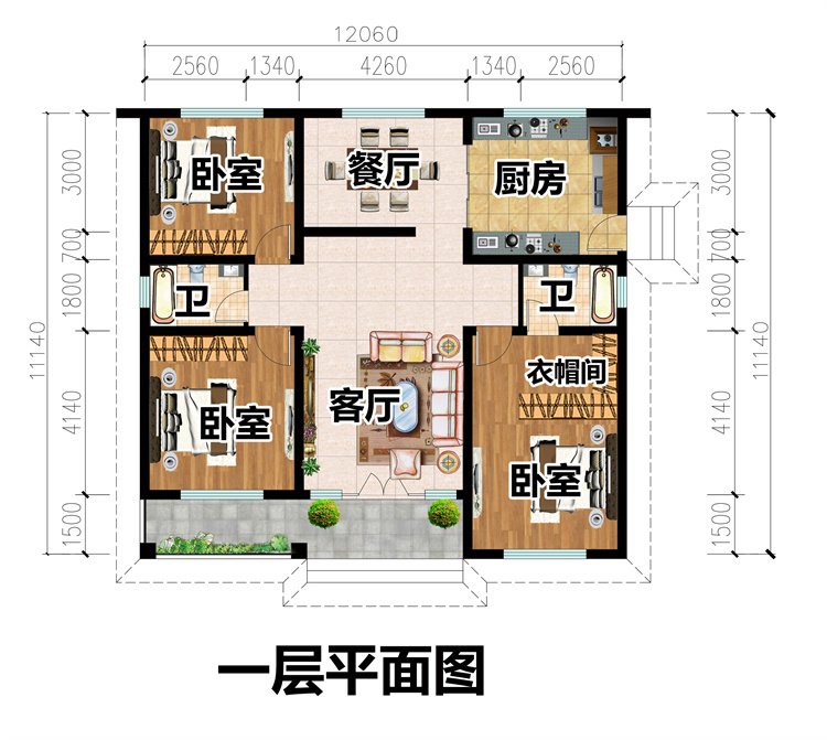 一層農(nóng)村自建房設(shè)計(jì)圖2