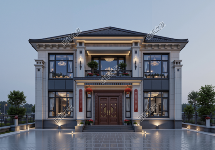 最新自建小樓二層農村別墅設計圖，大氣好看，13米乘14米