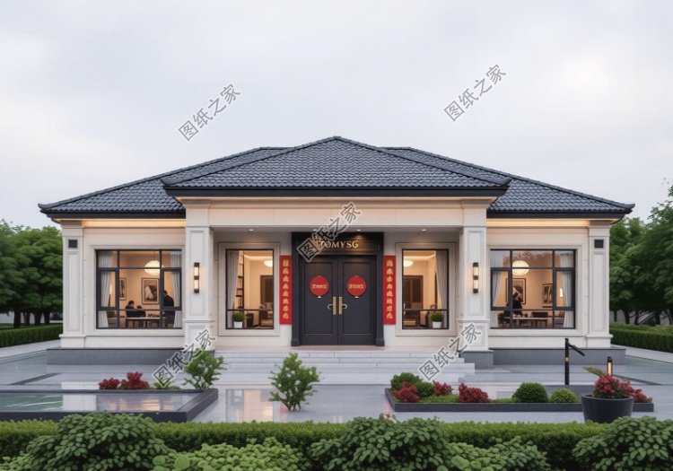 一層農(nóng)村自建房設(shè)計(jì),背面不開窗,15乘10米,內(nèi)部布局實(shí)用