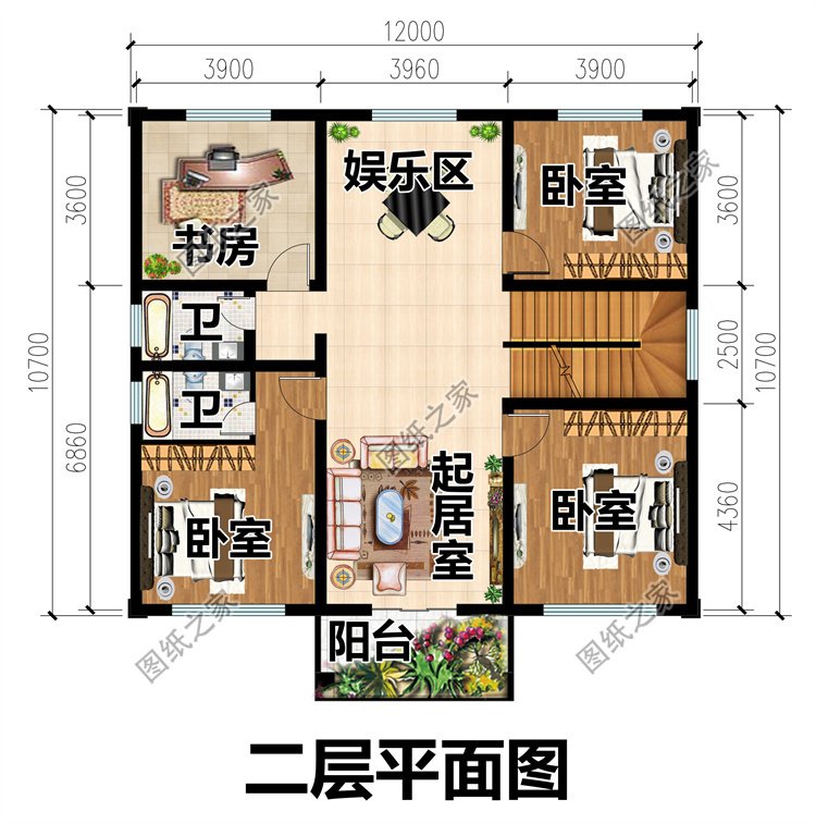 開間12米二層農(nóng)村別墅設計圖，占地適中，實用又經(jīng)濟！